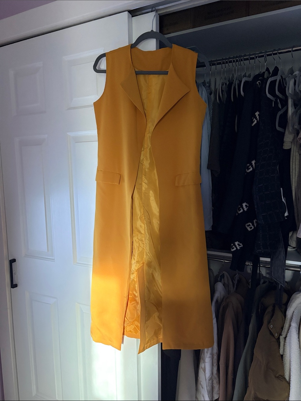 Fashion Nova Mustard Yellow Midi Vest Dress